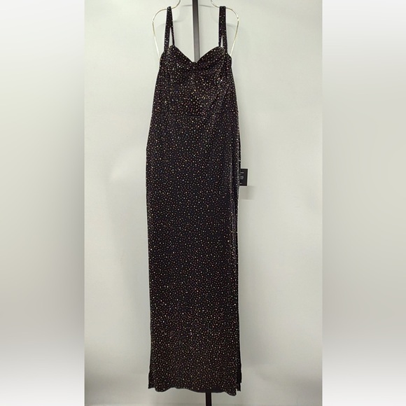 Lulus A-Lister Black Rhinestone Bustier Maxi Dress XL NWT - Picture 4 of 7
